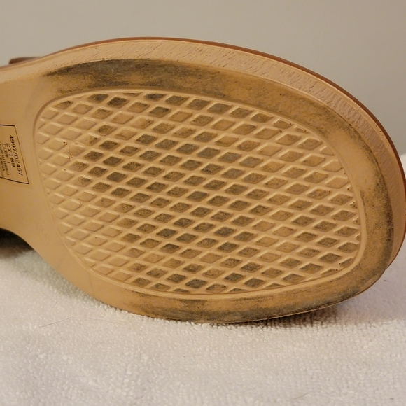 Pierre Dumas Sling Back Wedge Platform Sz 9 Brown Leather - Picture 11 of 12